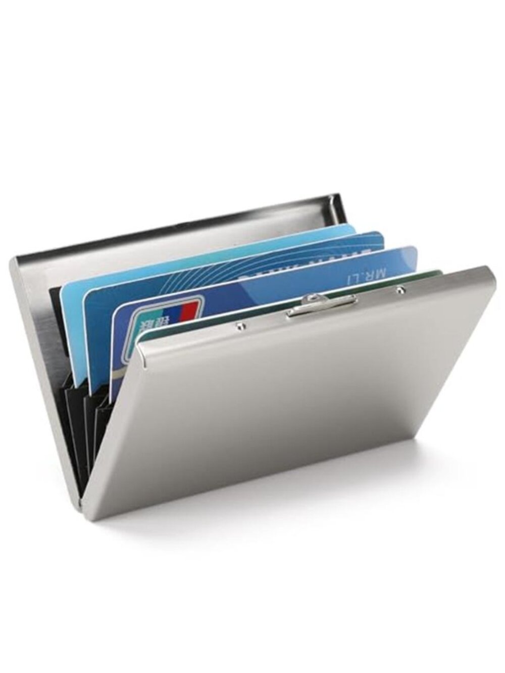 Steel Credit Card Wallet RFID Blocking Metal Case Pocket Business